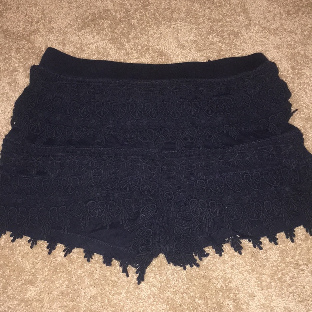 Express Navy Blue lace shorts size small